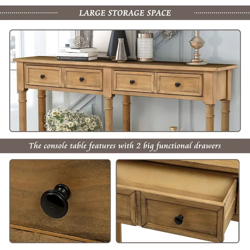 Console Table Sofa Table with Two Storage Drawers