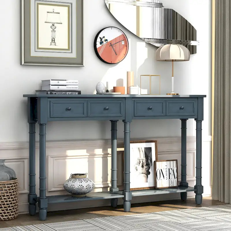 Console Table Sofa Table with Two Storage Drawers