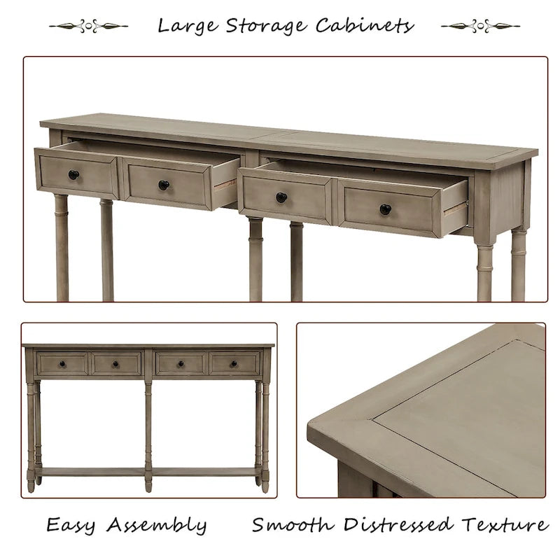 Console Table Sofa Table with Two Storage Drawers
