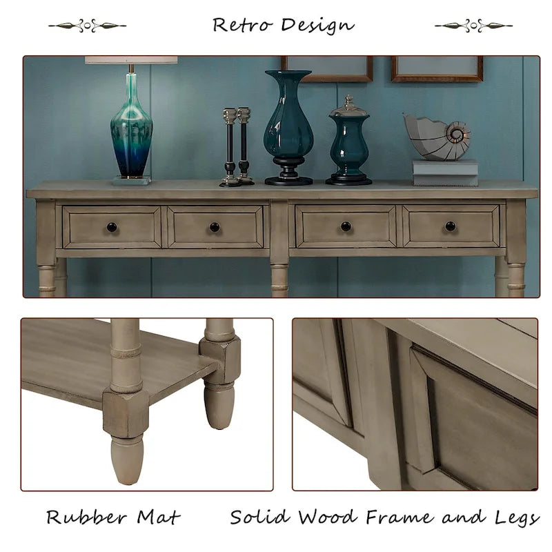 Console Table Sofa Table with Two Storage Drawers