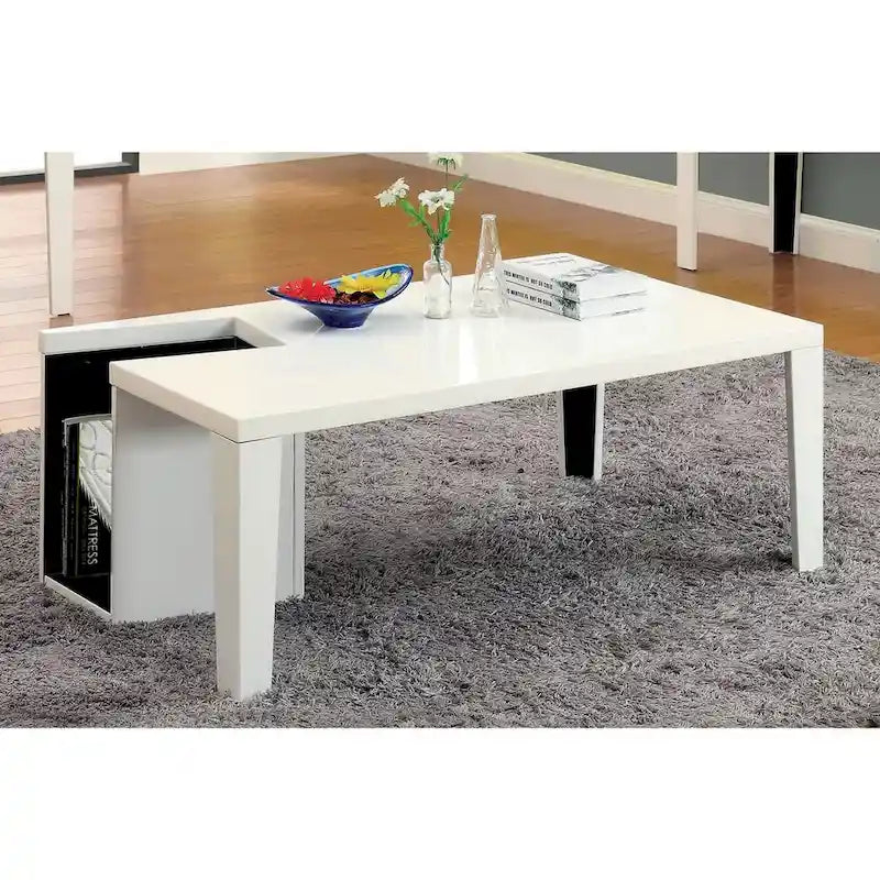 Modern 48-Inch Wood Storage Coffee Table