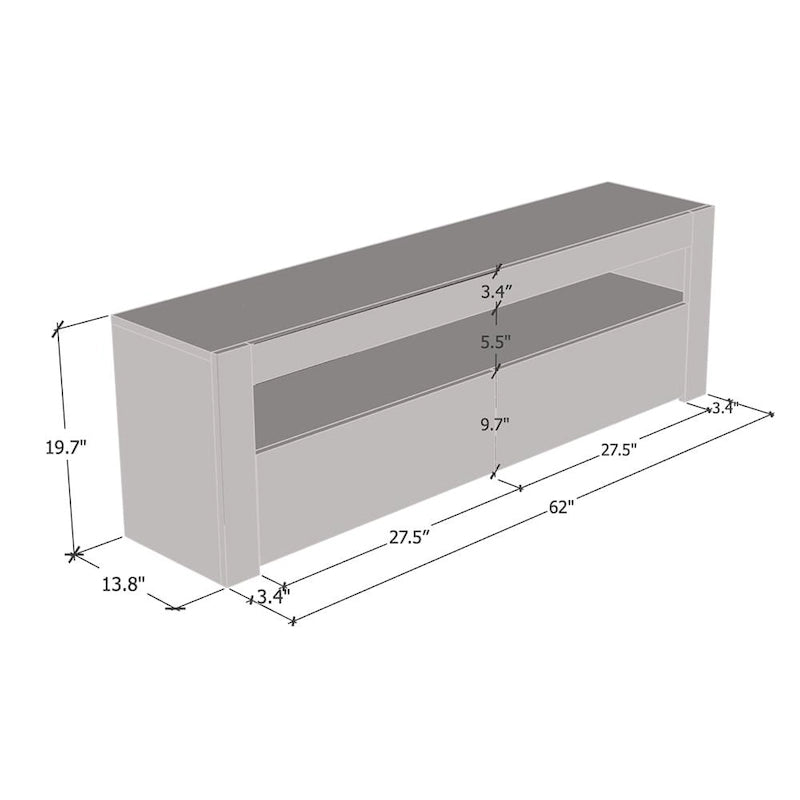 Modern 16-Color LED 63-Inch TV Stand