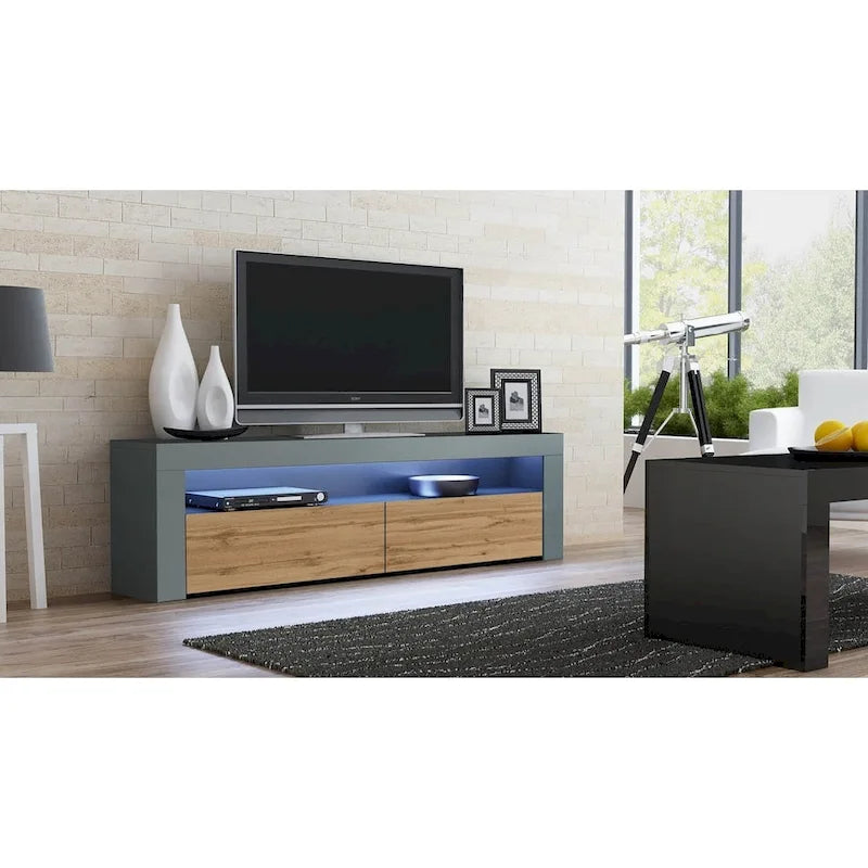 Modern 16-Color LED 63-Inch TV Stand