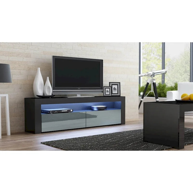 Modern 16-Color LED 63-Inch TV Stand