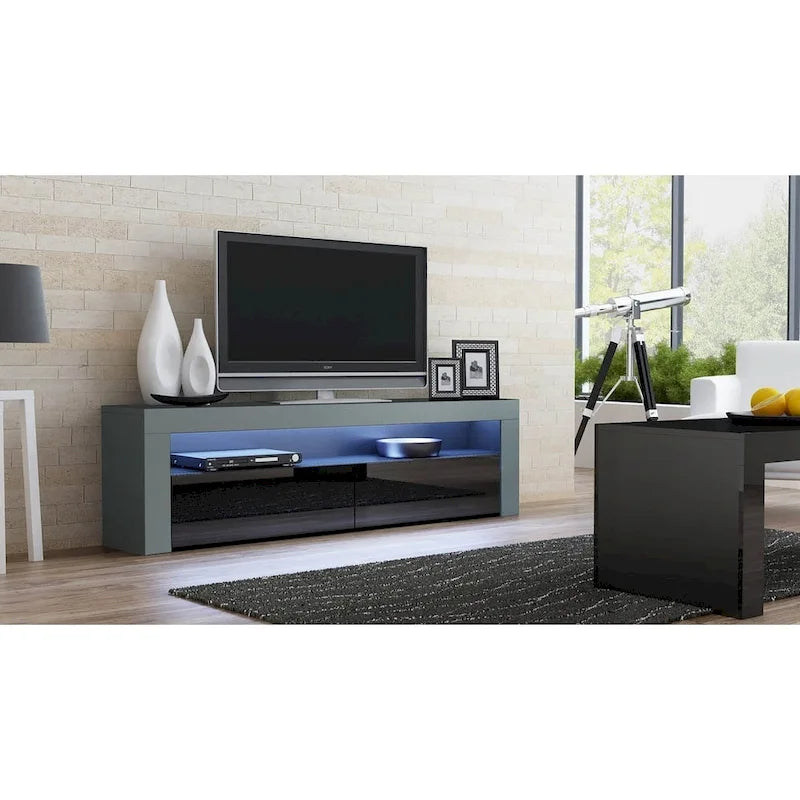 Modern 16-Color LED 63-Inch TV Stand