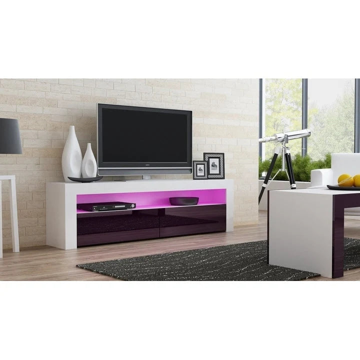 Modern 16-Color LED 63-Inch TV Stand