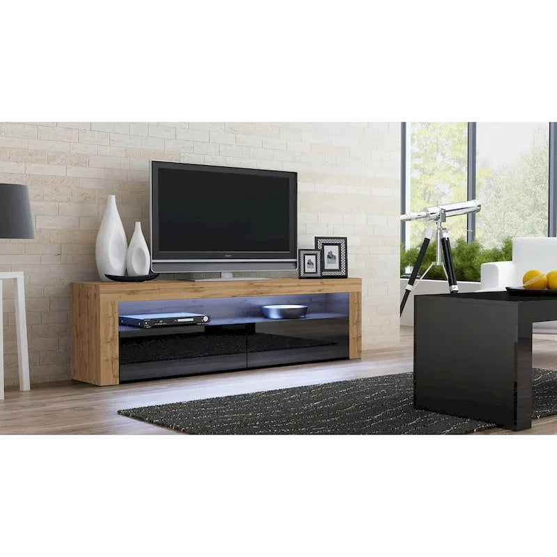 Modern 16-Color LED 63-Inch TV Stand