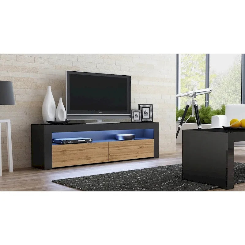 Modern 16-Color LED 63-Inch TV Stand