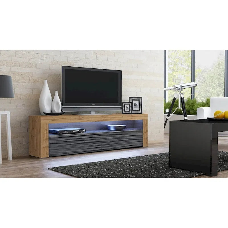 Modern 16-Color LED 63-Inch TV Stand