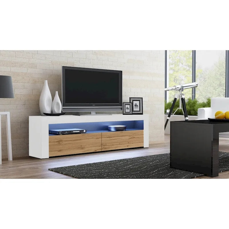 Modern 16-Color LED 63-Inch TV Stand