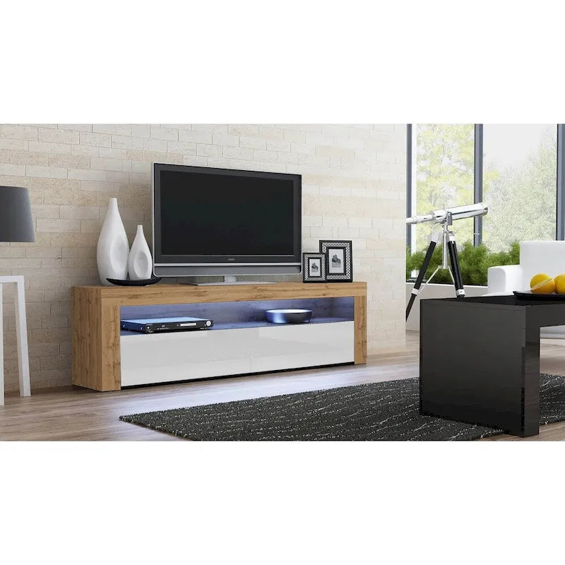 Modern 16-Color LED 63-Inch TV Stand