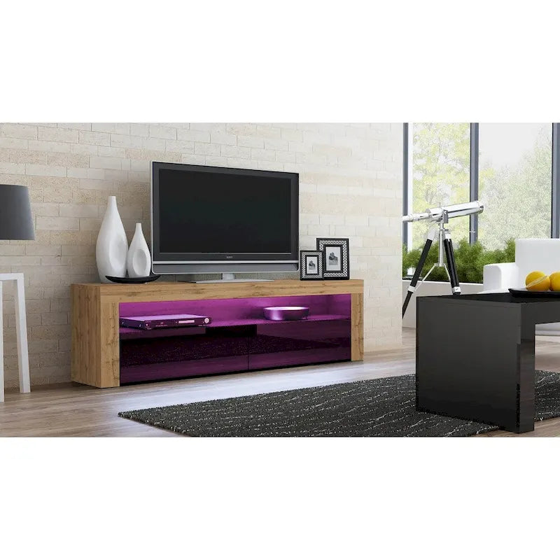 Modern 16-Color LED 63-Inch TV Stand