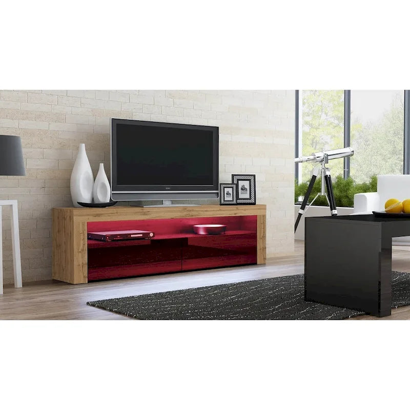 Modern 16-Color LED 63-Inch TV Stand