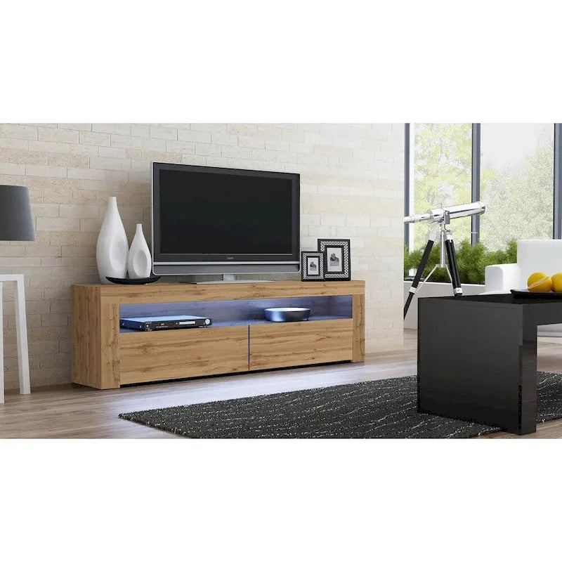 Modern 16-Color LED 63-Inch TV Stand