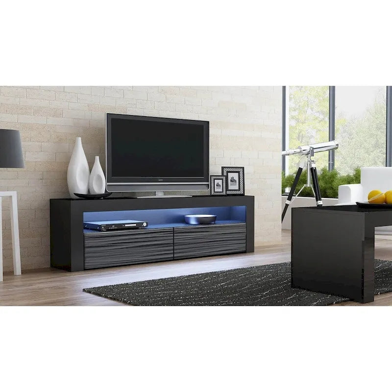 Modern 16-Color LED 63-Inch TV Stand