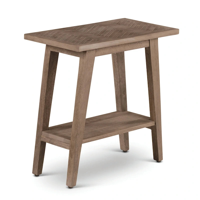Solid Mango Wood Chairside Side Table