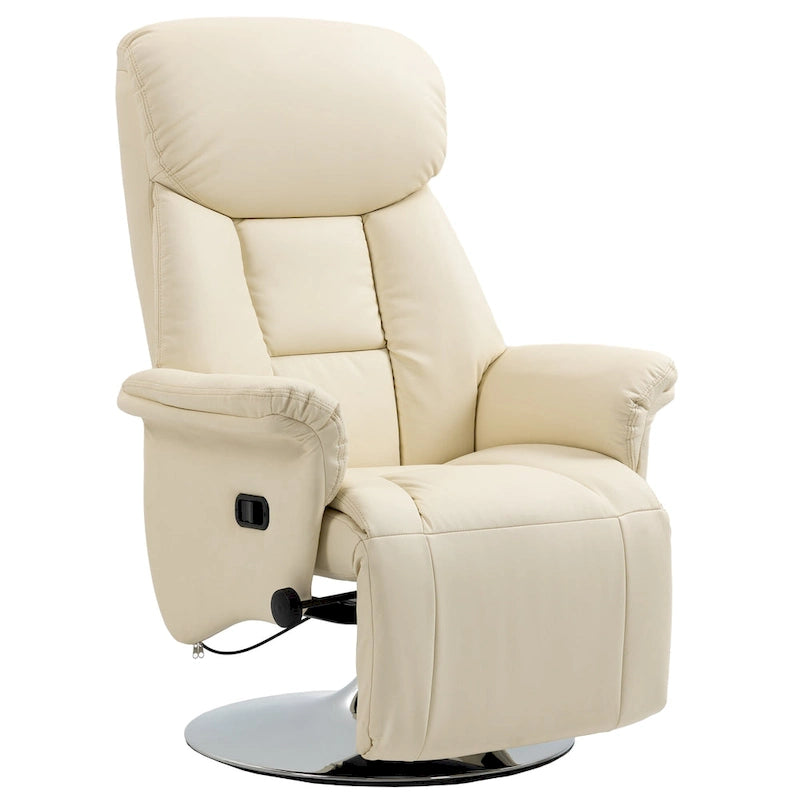 Manual Recliner Chair with Adjustable Swivel and Footrest