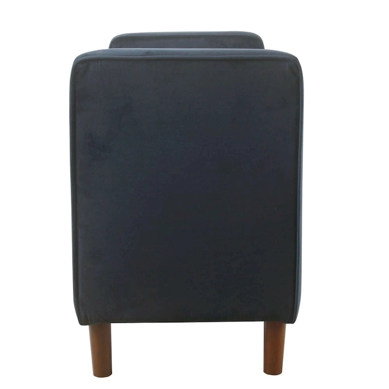 Velvet Storage Bench - Dark Navy