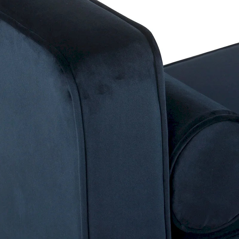 Velvet Storage Bench - Dark Navy