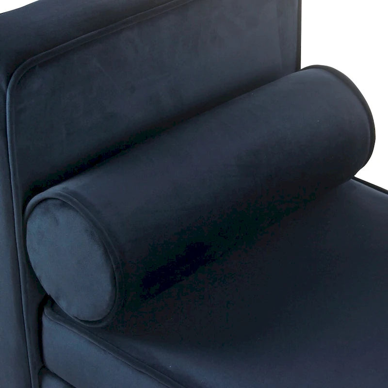 Velvet Storage Bench - Dark Navy