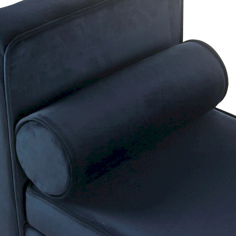 Velvet Storage Bench - Dark Navy
