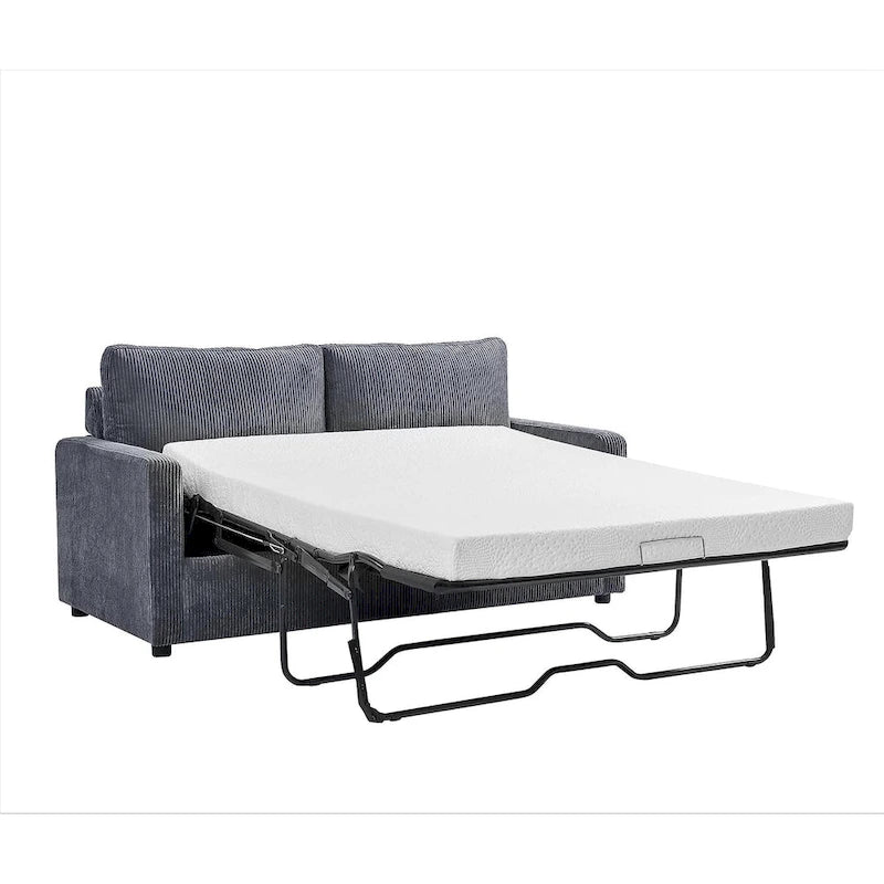 Manchester Corduroy 70 inch Square Arms Sleeper Sofa with Mattress
