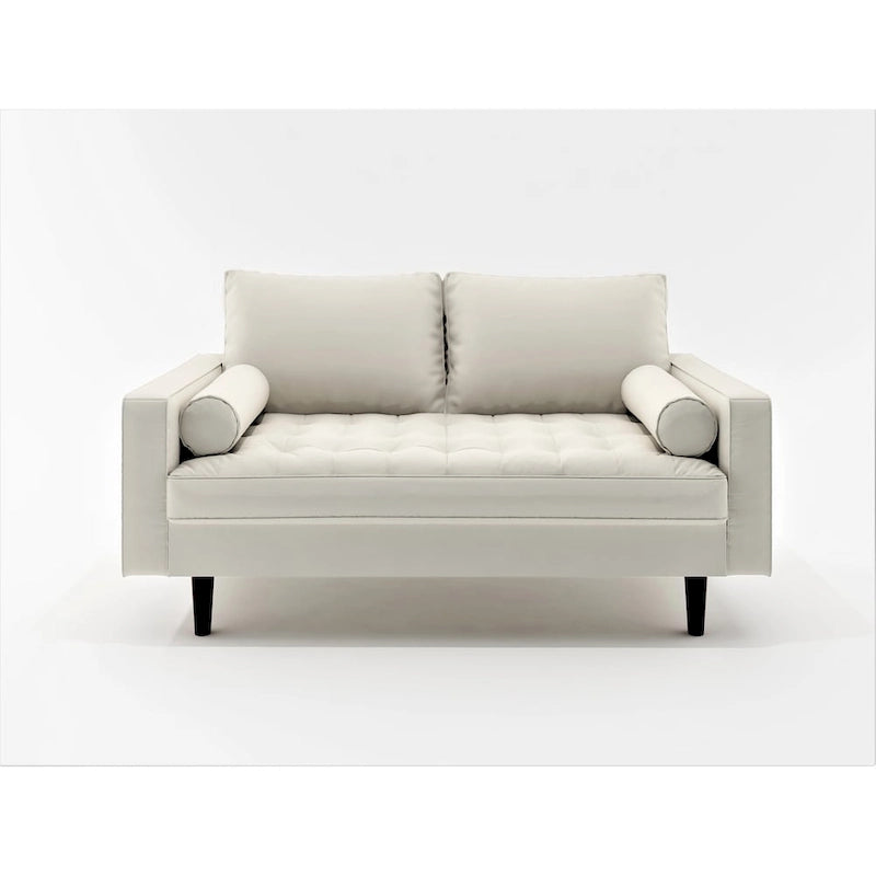 Faux Leather Mid-Century Modern Loveseat