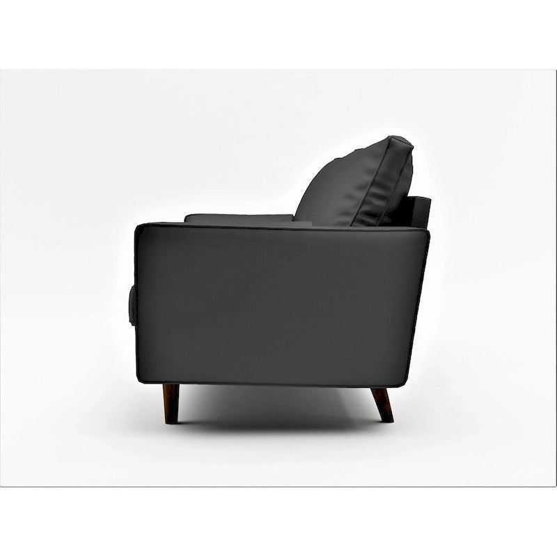 Faux Leather Mid-Century Modern Loveseat