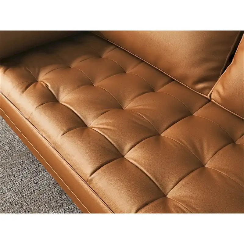 Faux Leather Mid-Century Modern Loveseat