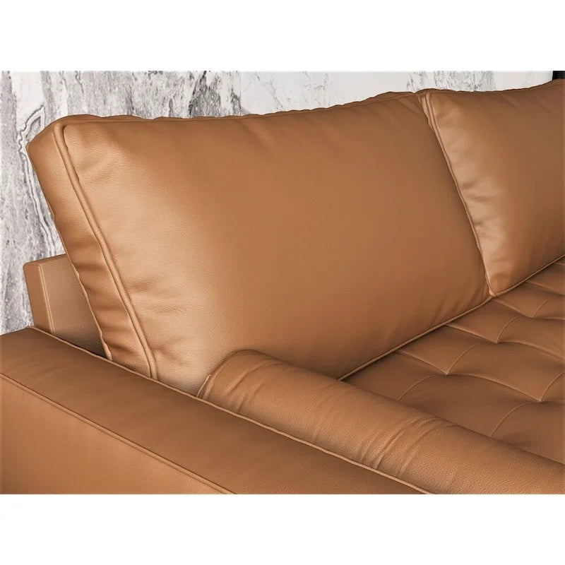 Faux Leather Mid-Century Modern Loveseat