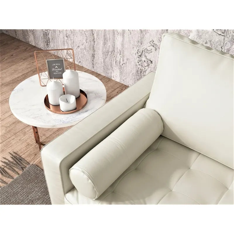 Faux Leather Mid-Century Modern Loveseat