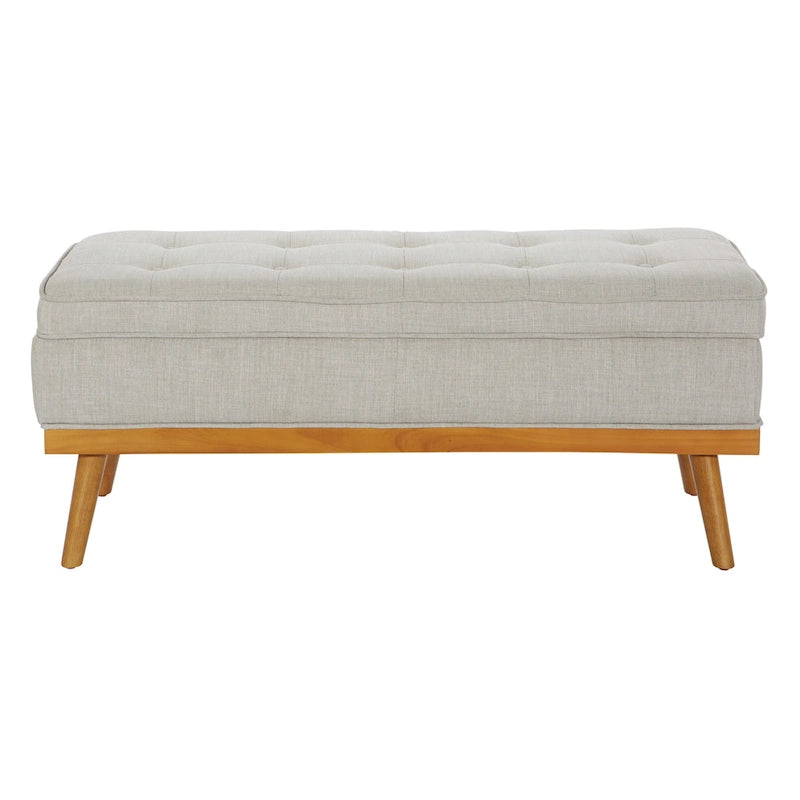 Mid-Century Storage Bench with Nail-Head Accents
