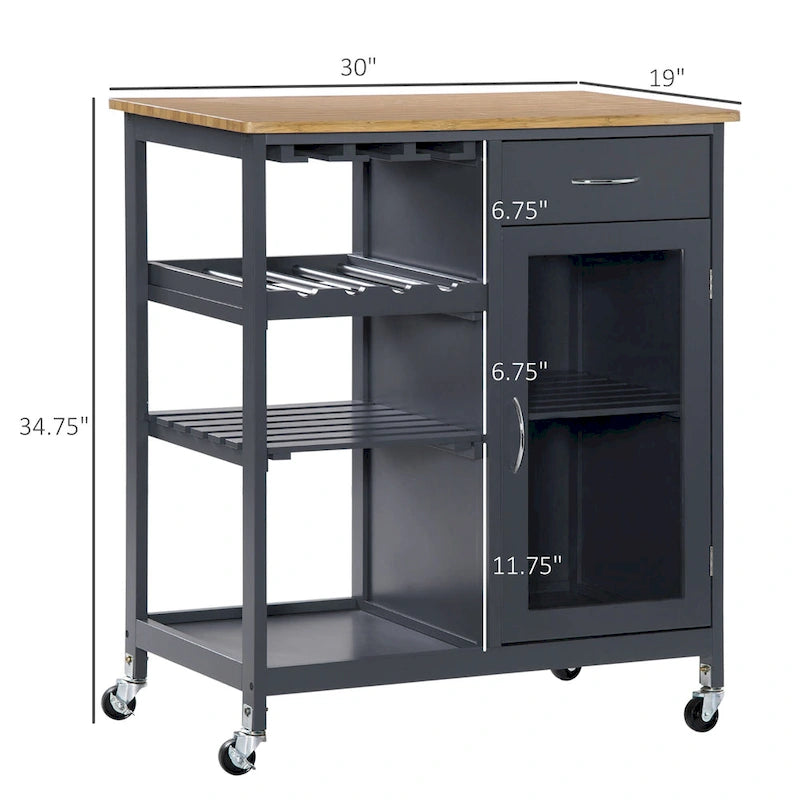Utility Kitchen Cart, Rolling Kitchen Island Storage Trolley