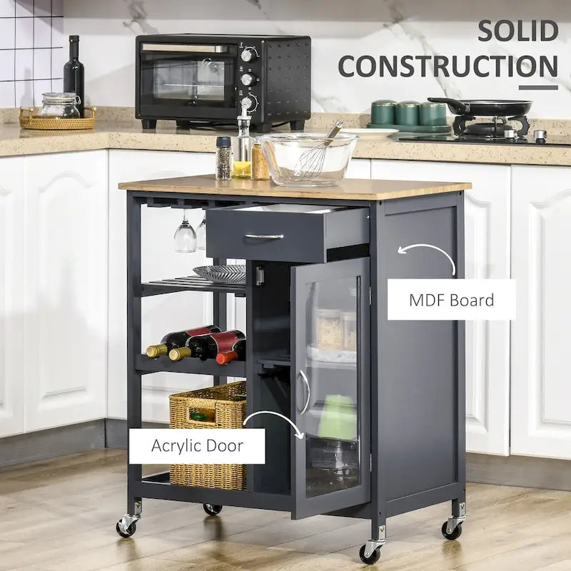Utility Kitchen Cart, Rolling Kitchen Island Storage Trolley