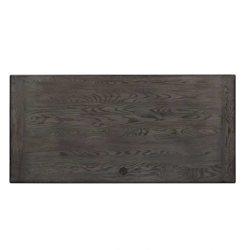 Wirebrushed White Charcoal Home Office Desk with Locking File Drawers