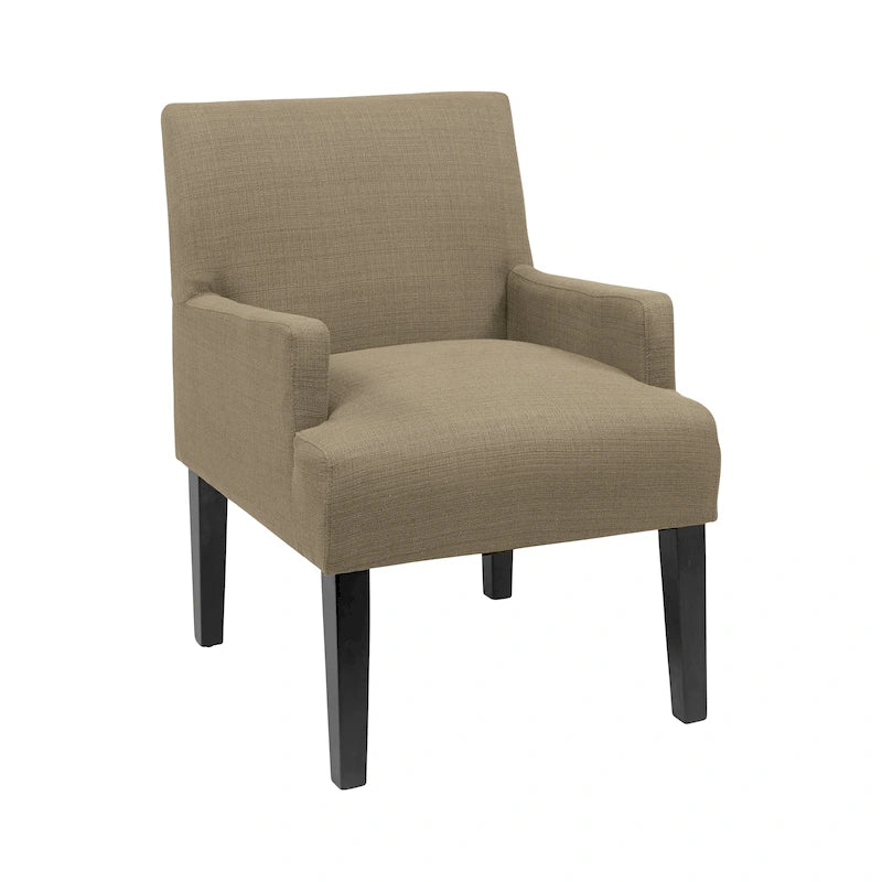 Woven Fabric Accent Chair with Espresso Wood Frame