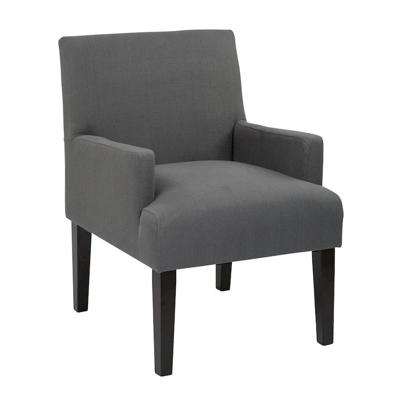 Woven Fabric Accent Chair with Espresso Wood Frame