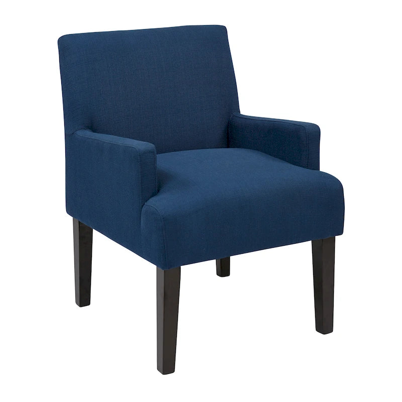Woven Fabric Accent Chair with Espresso Wood Frame