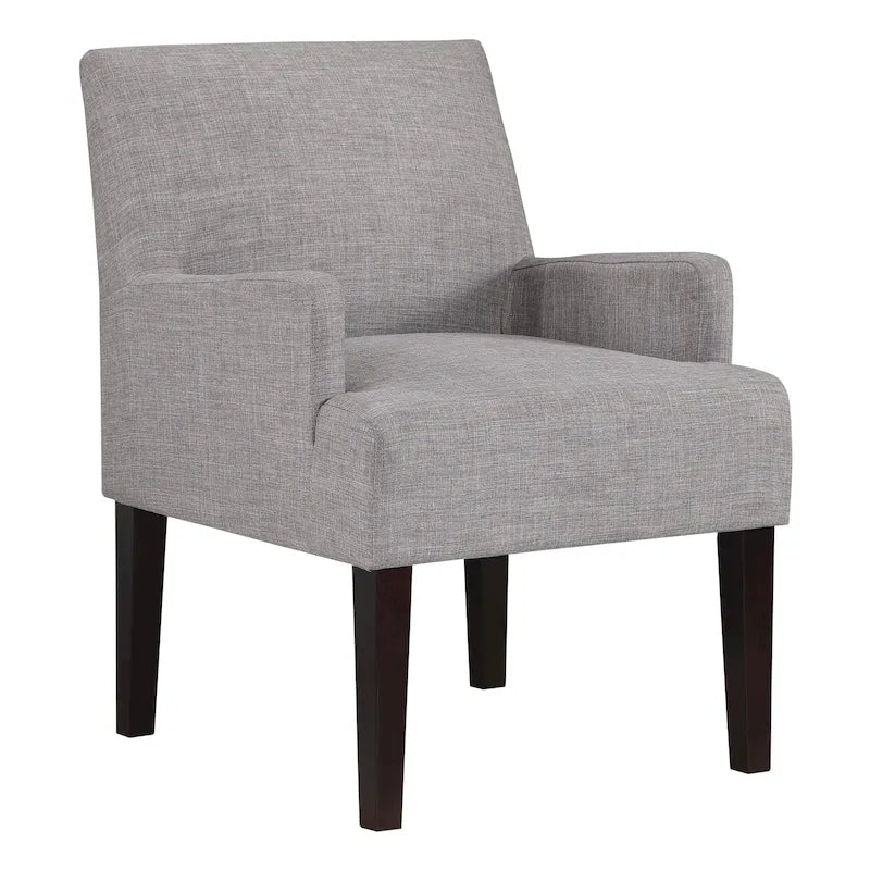 Woven Fabric Accent Chair with Espresso Wood Frame