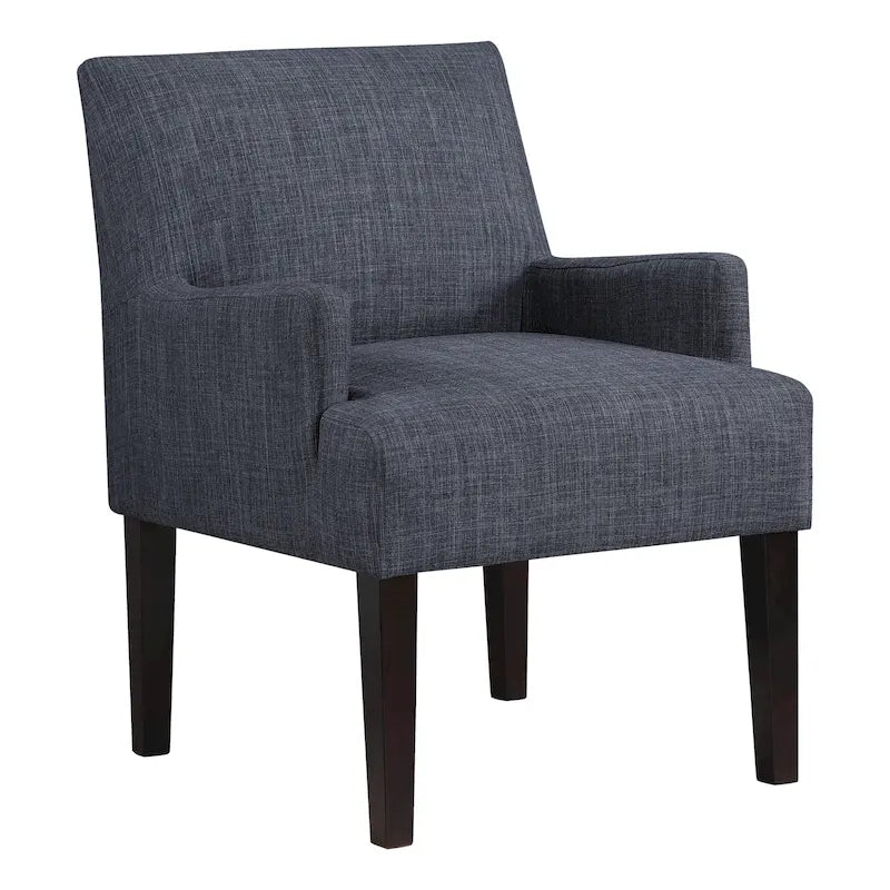 Woven Fabric Accent Chair with Espresso Wood Frame
