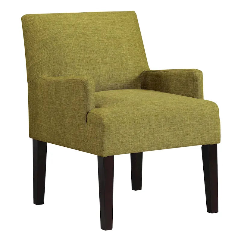 Woven Fabric Accent Chair with Espresso Wood Frame