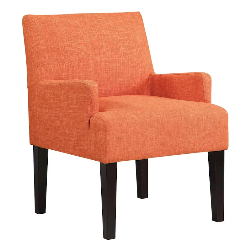 Woven Fabric Accent Chair with Espresso Wood Frame