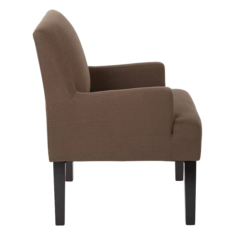 Woven Fabric Accent Chair with Espresso Wood Frame