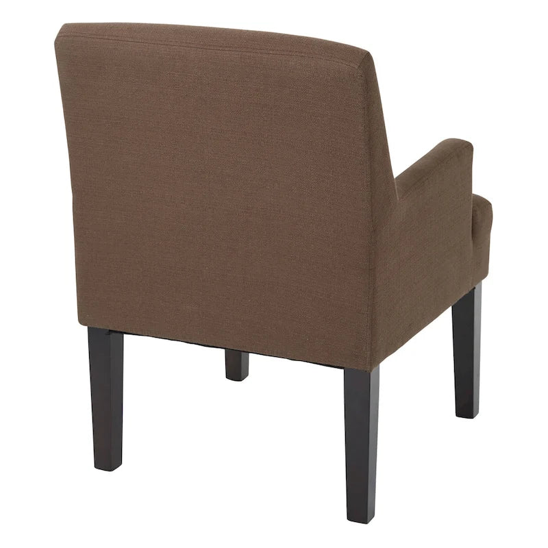 Woven Fabric Accent Chair with Espresso Wood Frame