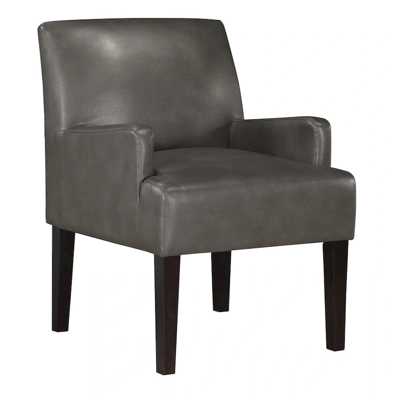 Woven Fabric Accent Chair with Espresso Wood Frame
