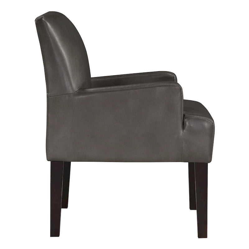 Woven Fabric Accent Chair with Espresso Wood Frame