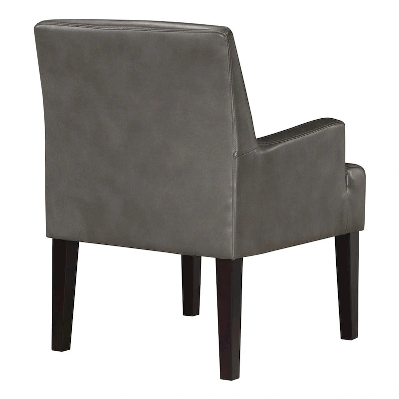 Woven Fabric Accent Chair with Espresso Wood Frame