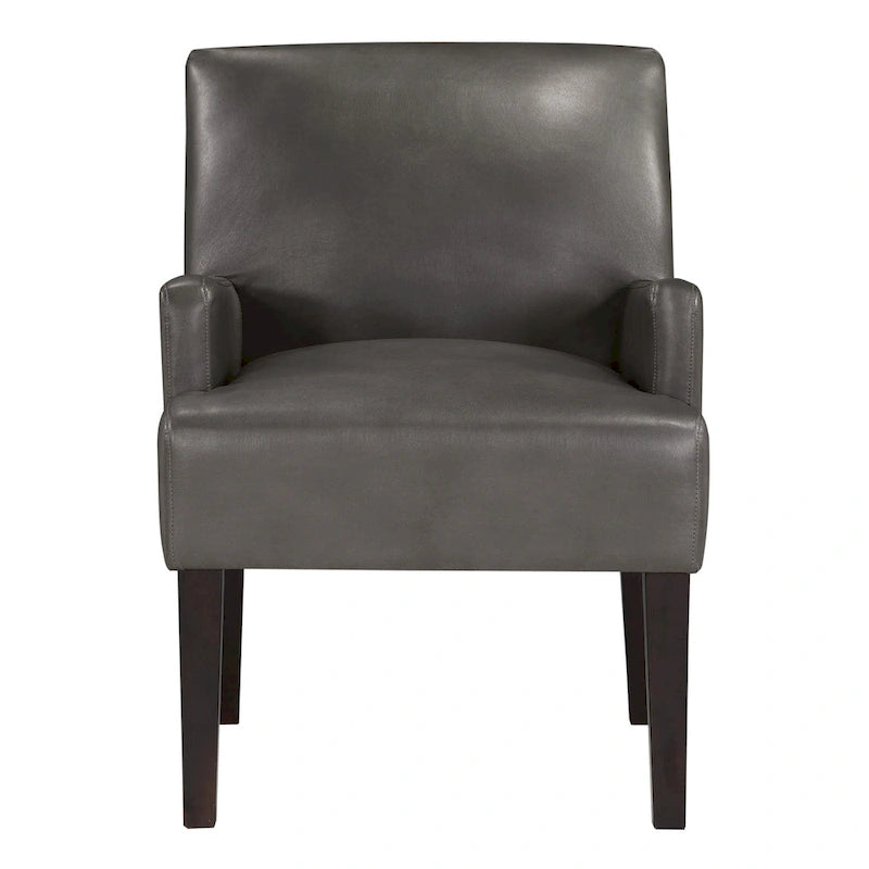 Woven Fabric Accent Chair with Espresso Wood Frame