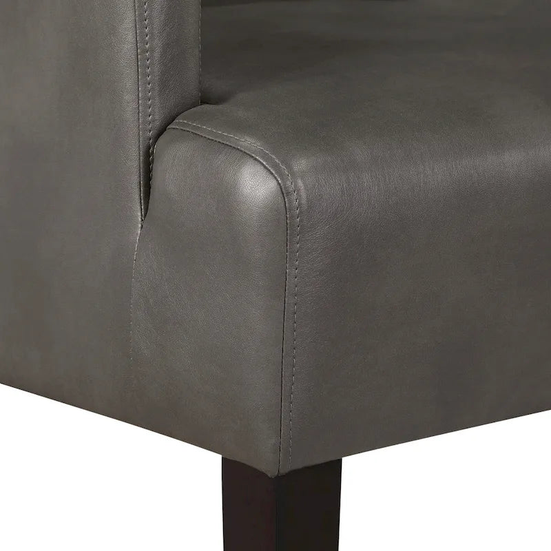 Woven Fabric Accent Chair with Espresso Wood Frame
