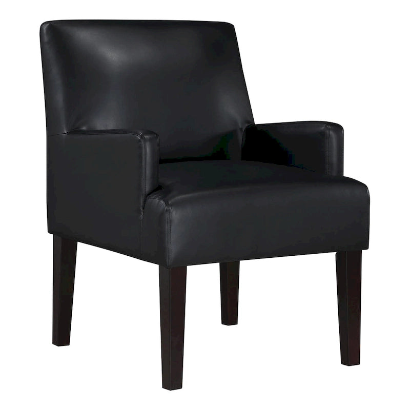Woven Fabric Accent Chair with Espresso Wood Frame